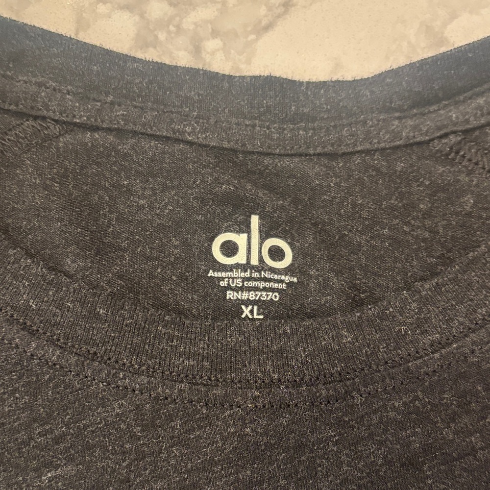 ALO Yoga Charcoal Short Sleeve Tee - Picture 2 of 4
